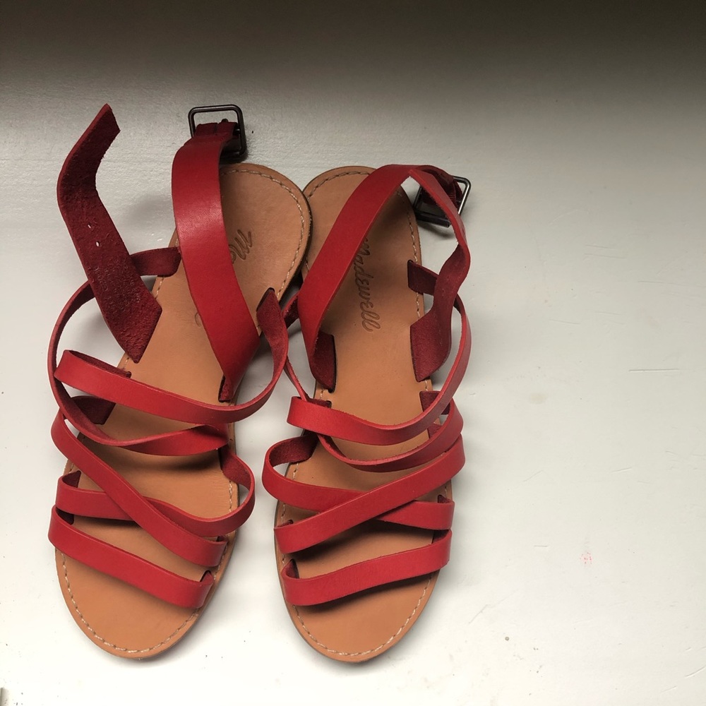 Madewell | boardwalk  multistrap red  sandal